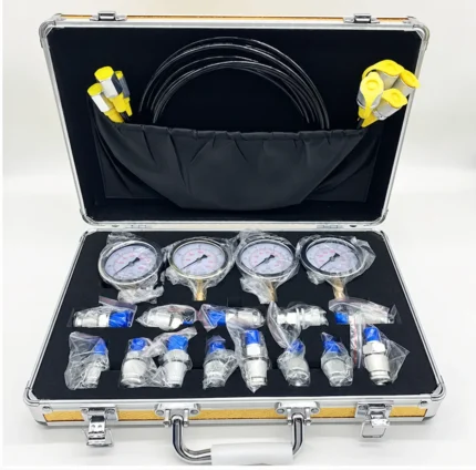 Kit Tester Hidráulico de 4 Manómetros con 13 Acoples para Diagnóstico de Presión